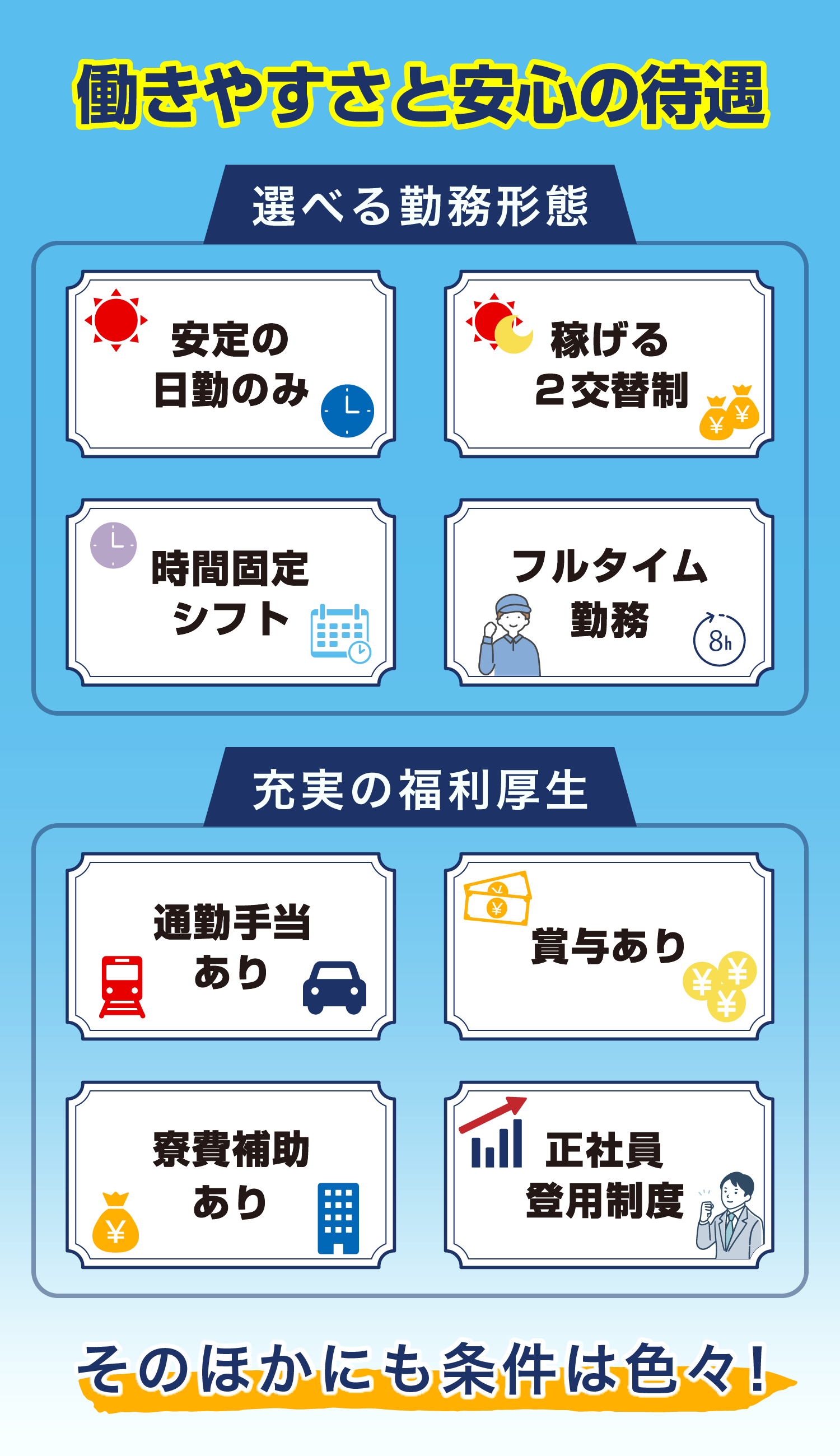働きやすさと安心の待遇